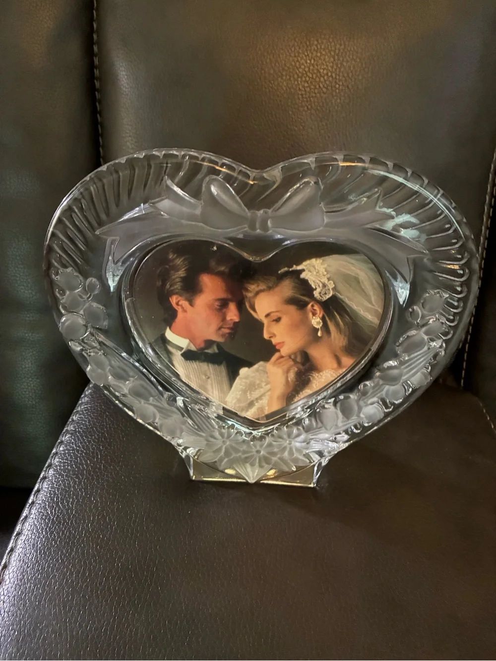 Home Beautiful “Moments” Chiseled Crystal Heart-Shaped Photo Frame - Clear